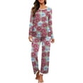thumbnail image 1 of Pyjama à Manches Longues pour Femmes Col Rond Doux, 1 of 5