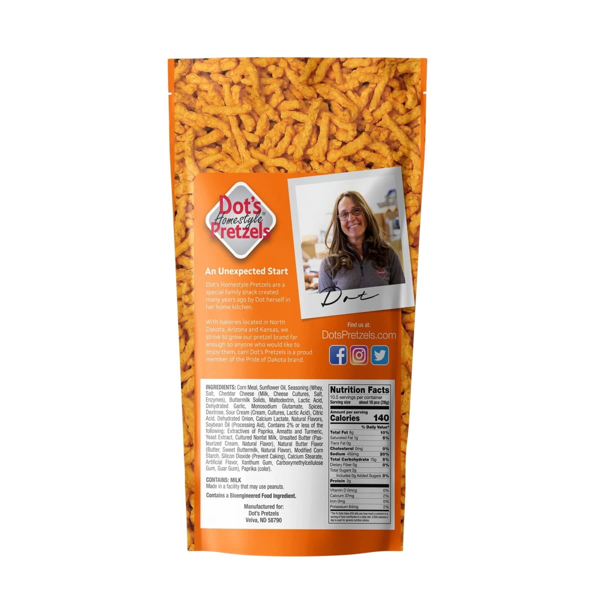Dot's Pretzels Original Seasoned Baked Cheese Curls Bag, 10.5 oz