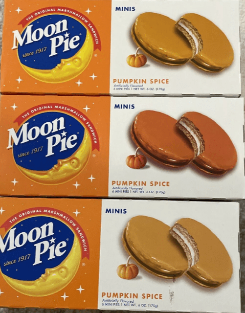 Moon Pie Mini Multi Pack Pumpkin Spice 6 ct, 6 oz Qty of 3 boxes