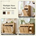 thumbnail image 3 of SinCiDo Triple Tilt Out Trash Can Cabinet, 20 Gallon Farmhouse Hidden Trash Cabinet w/3 Drawers, Kitchen Garbage Cabinets with Storage Basket, 3 of 8