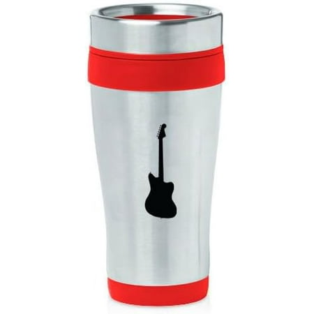 

16Oz Insulated Stainless Steel Travel Mug Bass Guitar (Red)