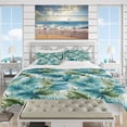 thumbnail image 2 of Designart "Azure And Green Canopy Tropical Pattern" Juego de cama floral verde, 2 of 7