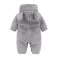 thumbnail image 4 of ZyeKqe Newborn Baby Rompers Footie Snowsuit Baby Girls Boys Winter Warm Hooded Jumpsuits Outfits, 4 of 6