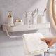 thumbnail image 1 of Toallero de pared para baño sin perforaciones, estante de almacenamiento para baño, escurridor, 1 of 7