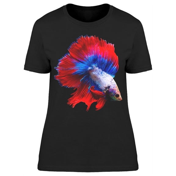 White Red Blue Siam Betta T-Shirt Women -Image by Shutterstock, Female Large