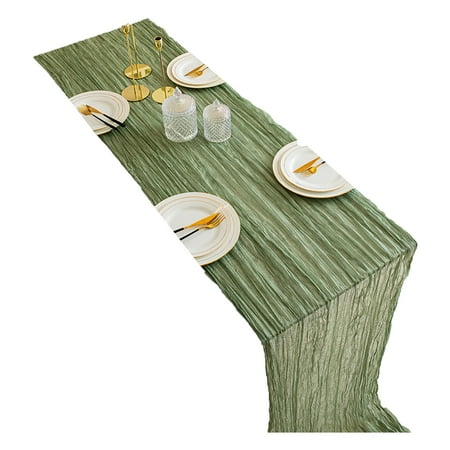 

Mightlink Table Runner Machine Washable Tear Resistant Anti-Fade Breathable Crumpled Table Flag for Dining Table