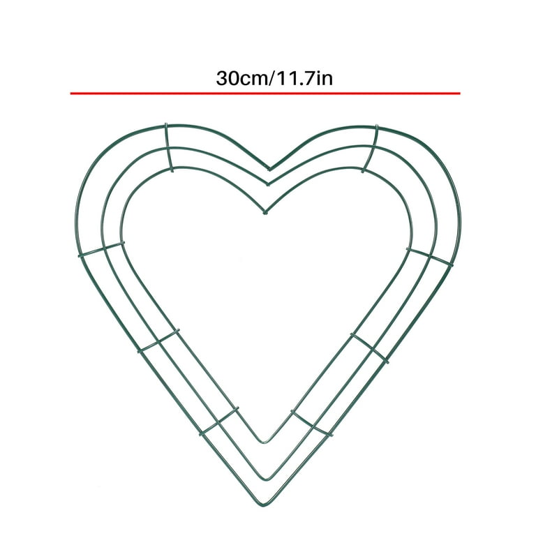 2-Pack 8 Inch Heart-Shaped Wire Wreath Frame Green Metal Wreath Rings DIY  Wreath Making Rings for Home Party Wedding Decoration
