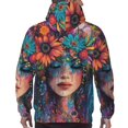 thumbnail image 7 of Fotbe Men's Hoodie with Bohemian Colorful Flower Woman Pattern - Kangaroo Pocket Pullover Hooded Sweatshirt, Perfect for Daily Wear, Travel, and Home-X-Large, 7 of 7