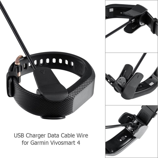 Clip De La Base De Carga Cable De Datos Del Cargador Usb De 1 M Para Garmin Vivosmart 4