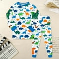 thumbnail image 2 of newwalpole Little Boys Pajamas Set Dinosaur Cotton 2 Piece Toddler Clothes Kids Pjs Sleepwear Blue for Size 7-8 Years, 2 of 7