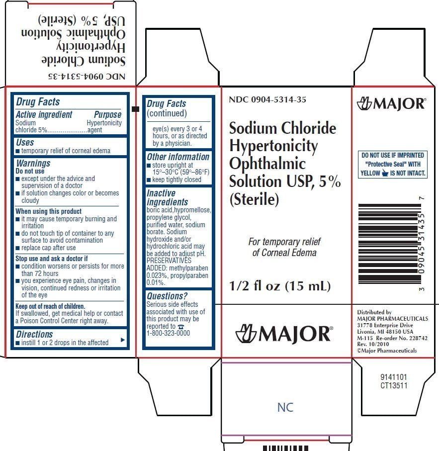 Major Sodium Chloride 5 Ophthalmic Solution, 0.5 Fl. Oz.