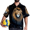 thumbnail image 4 of Leo Constellation Men's Short Sleeve Spread Collar Poplin Button Down Casual Printed Summer Beach Unisex Shirts, 4 of 6