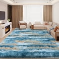 thumbnail image 2 of Janvonne 8x10 Soft Fluffy Area Rugs, Non Slip Floor Mat, Plush Fuzzy Shaggy Floor Rugs for Living Room Bedroom Modern Decor Carpet, Abstract Blue and Yellow, 2 of 8
