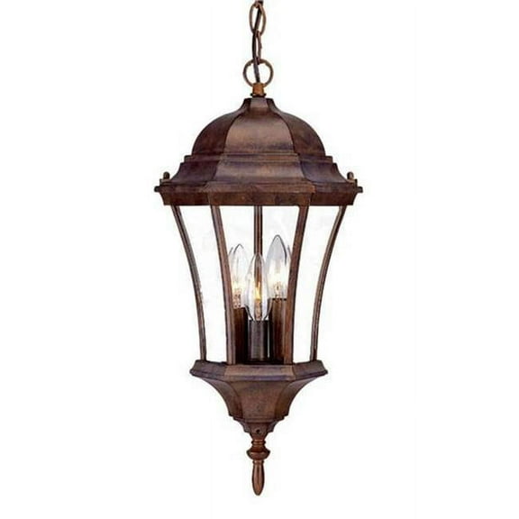 5026BW-Acclaim Lighting-Brynmawr - Three Light Outdoor Hanging Lantern - 9 Inches Wide by 20 Inches High Burled Walnut  Burled Walnut Finish with