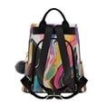 thumbnail image 2 of FORMRS Women's Travel Backpack Purse Anti-Theft Hidden Pockets Casual Shoulder Bag, Colorful Black, 2 of 7