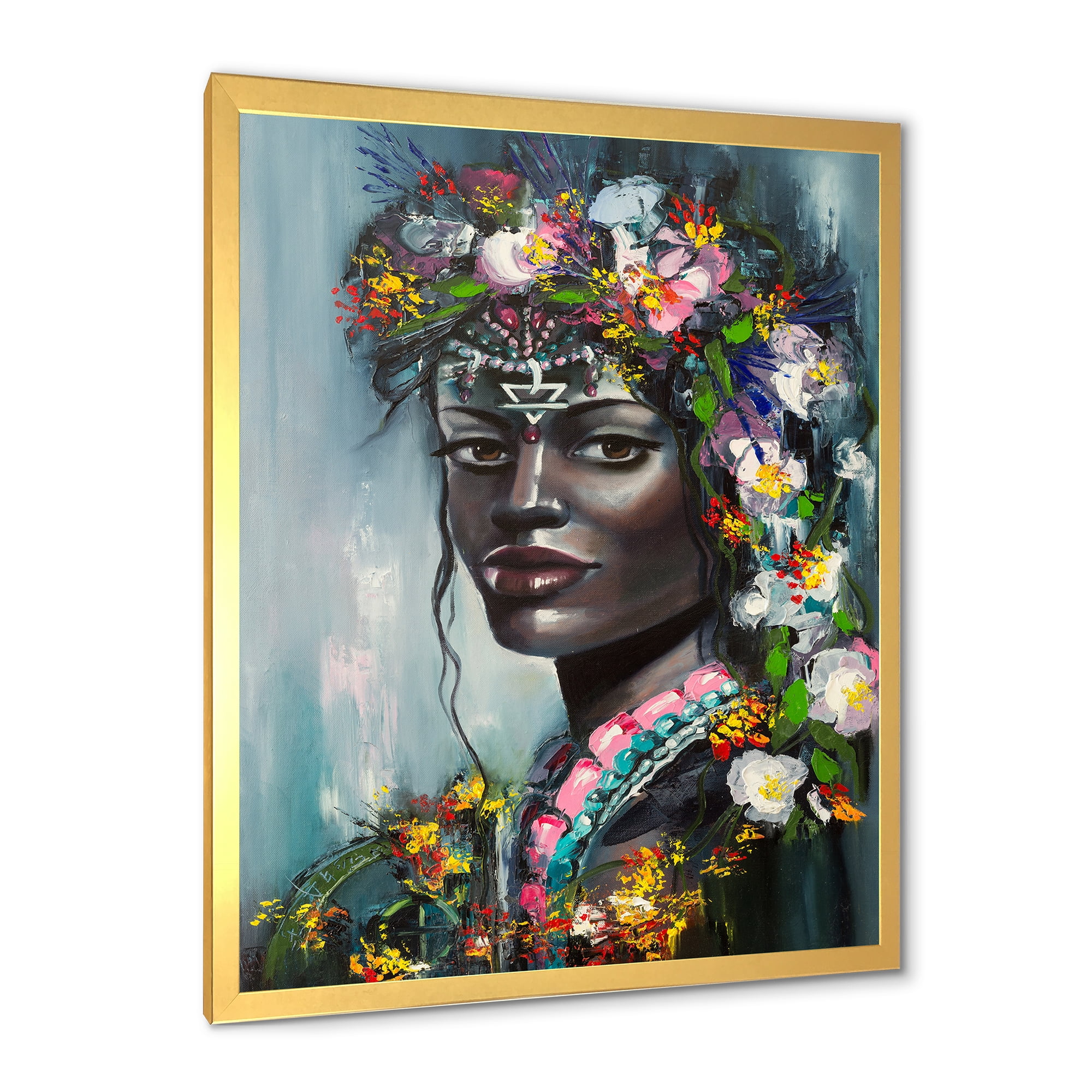 Designart 'Portrait Of Traditional African American Woman' Modern Framed Art Print