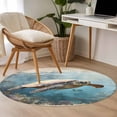 thumbnail image 3 of Area Rug 48in, Retro Ocean Sea Turtle Coral Reef Floor Carpet Living Room Rug, Underwater World Animal Non-Slip Welcome Mat Indoor Rugs for Bedroom Dining Room, 3 of 9