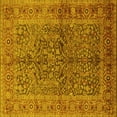 thumbnail image 1 of Ahgly Company Machine Washable Indoor Square Oriental Yellow Industrial Area Rugs, 4' Square, 1 of 4