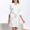thumbnail image 2 of HBFAGFB Robe de Nuit pour Femme Cardigan à Manches Courtes Peignoir Confortable et Léger Blanc Taille m, 2 of 6