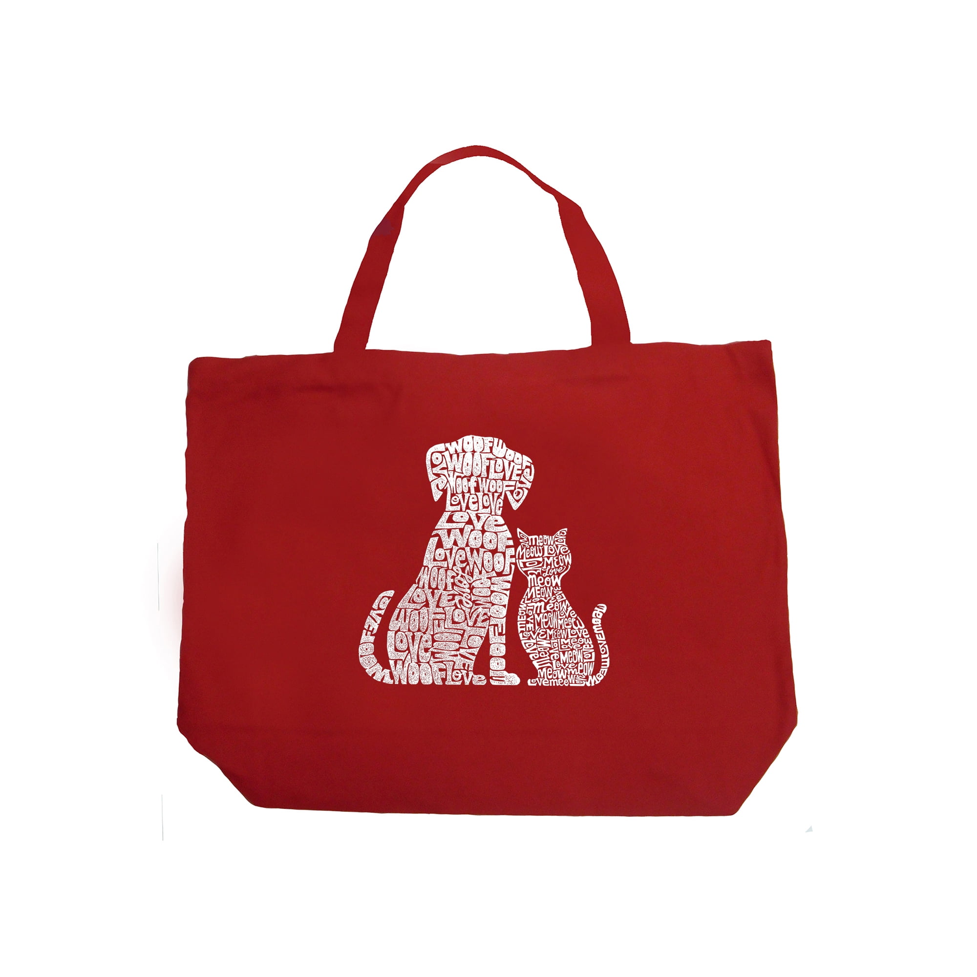 Large Word Art Tote Bag Dogs and Cats