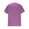 thumbnail image 6 of ZyeKqe Womens T Shirts Cap Sleeve Tops Button up V Neck Top Solid Color Basic Summer Tees Tops, 6 of 9