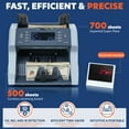 thumbnail image 3 of Trendix XD-500 Money Counter Machine with UV/MG/IR/HLF/DBL/SIZE Counterfeit Detection Bill Counter, Mixed Denomination Cash Counter for USD & Euro with LCD Display, 1500 Bills/Min, 3 of 6