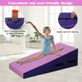 thumbnail image 6 of YRLLENSDAN 48x24 inch Large Incline Gymnastics Mat, Cheese Wedge Gymnastics Mat Foldable Tumbling Mat for Gymnastics for Home Foam Incline Mat with Handle Gym Yoga Exercise Mat Indoor/Outdoor Pink, 6 of 7