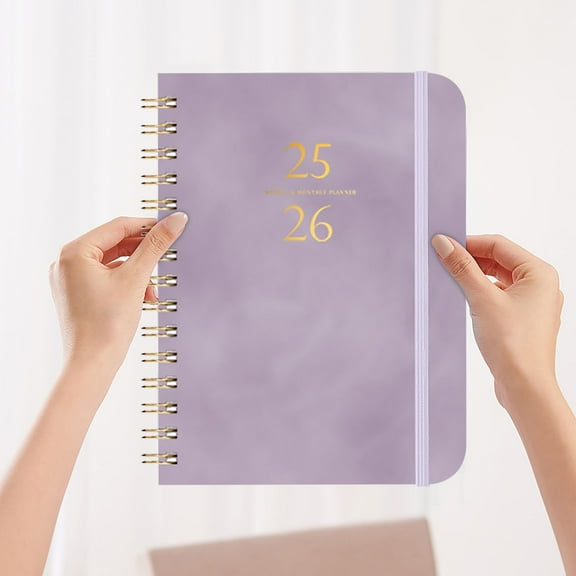 2025 A5 Leather Planner - Weekly Monthly Yearly Organizer with Coil Binding & Discipline Card, Portable Productivity Schedule Book for Students Professionals (Self-Improvement Gift)