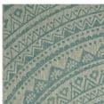 thumbnail image 5 of SAFAVIEH Courtyard Josiah Floral Medallion Indoor/Outdoor Area Rug, 8' x 11', Light Grey/Aqua, 5 of 7