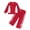 Red, variant on Yaoqi 3T Toddler Girl Outfit Set 4T Child Girls Clothes Long Sleeves Color Block Pullover Sweatshirt Top Bowknots Wide Leg Pants 2pcs Clothing Blue