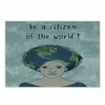 thumbnail image 1 of Diversity Cutting Board, Be Citizen of the World Message Girl Globe Head Peace, Decorative Tempered Glass Cutting and Serving Board, in 3 Sizes, by Ambesonne, 1 of 2