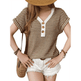 thumbnail image 1 of Blusa de Mujer con Botones y Corta Color Café Talla S, 1 of 7