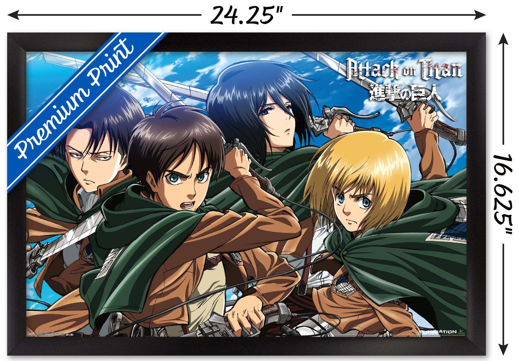Attack on Titan - Swords Wall Poster, 14.725" x 22.375", Framed