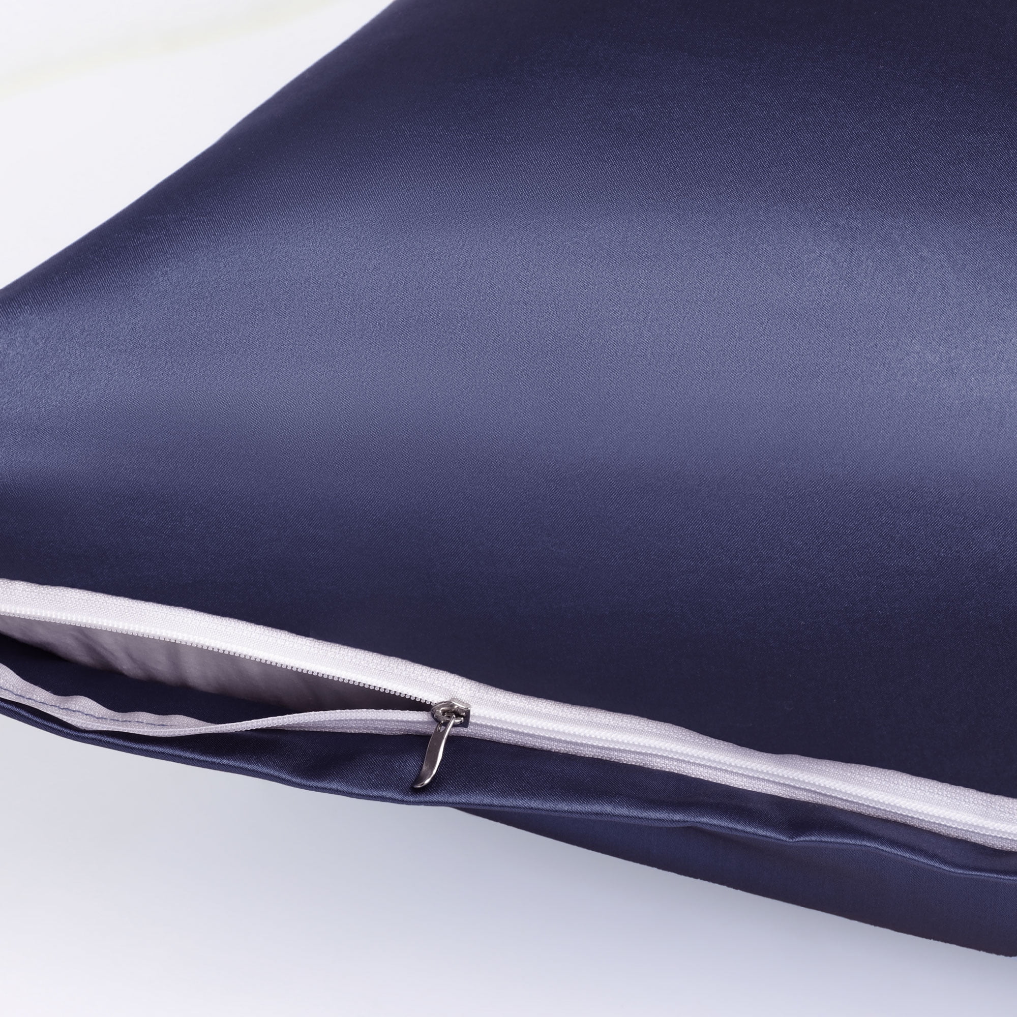 Unique Bargains Zipper Closure 1 PC Satin Body Pillowcases Navy 20"x54"