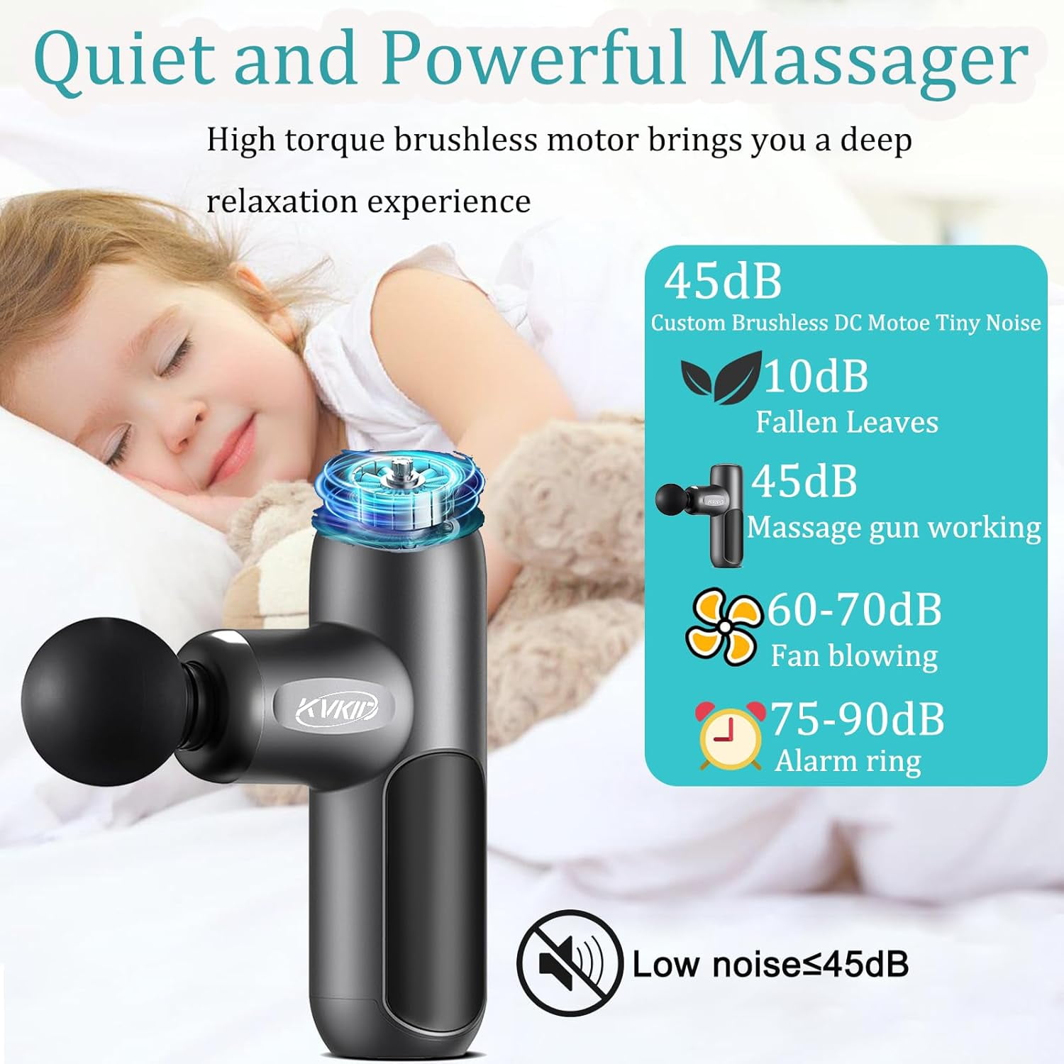 Mini Massager Gun Deep Tissue with 4 Attachments, Portable Muscle Massager for Back Body Sore Muscles Pain Relief Rechargeable Small Massage Gun for Office Home Athletes