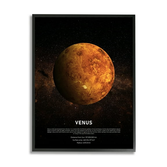 Stupell Home Décor Industries Venus Planet Infographic Milky Way Astrological Facts, 24 x 30, Designed by Design Fabrikken