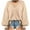Beige, variant on Annhoo Long Sleeve Shirts for Women V Neck Casual Knitted Tops Fall Loose Solid Going out Blouse Tees
