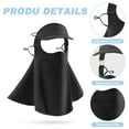 thumbnail image 3 of 1pcs summer ice silk sunscreen mask full face female protection forehead and neck UV protection remove brim - black, 3 of 5