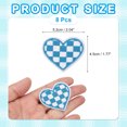 thumbnail image 2 of Uxcell 8 piezas parches bordados de corazón a cuadros para planchar, apliques para coser en chaquetas, colección de ropa, vestidos, sombreros, jeans, accesorio de bricolaje, azul/blanco, 2 of 6