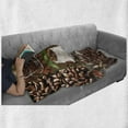 thumbnail image 6 of Brown Soft Flannel Fleece Throw Blanket, Collage of Coffee Beans in Cups and Bags with Green Leaves on Wooden Table Photo, Cozy Plush for Indoor and Outdoor Use, 50" x 60", Brown Green, by Ambesonne, 6 of 6