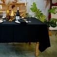 thumbnail image 5 of JYFLZQ Black Tablecloth 60''x 84'' Rectangle Polyester Table Cloth for 4 Foot Tables Washable Stain Resistant Wrinkle Free Table Cover for Kitchen, 5 of 7