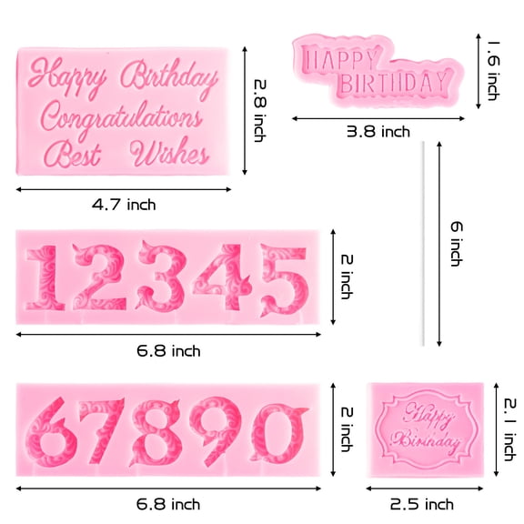 2ooya 15Pcs Silicone Chocolate Mold for Birthday Cake Candy Baking