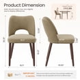 thumbnail image 5 of AFO Modern Velvet Dining Chair with Solid Wood Legs, Side Chair for Dining Room, Cafe and Kitchen, Set of 2, Coffee, 5 of 13