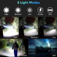 thumbnail image 3 of Super Bright Torch, USB Rechargable Waterproof 3000lm Zoomable Flashlight Battery Powered 5 Working Modes  for Dog Walking, 3 of 8