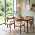 thumbnail image 3 of Dayalane Mid Century Modern Dining Chairs Set of 4,Linen Upholstered Farmhouse Chairs with Open Back,Side Dining Chairs with Natural Wood Legs for Dining Room, Kitchen, Restaurant,Beige, 3 of 10