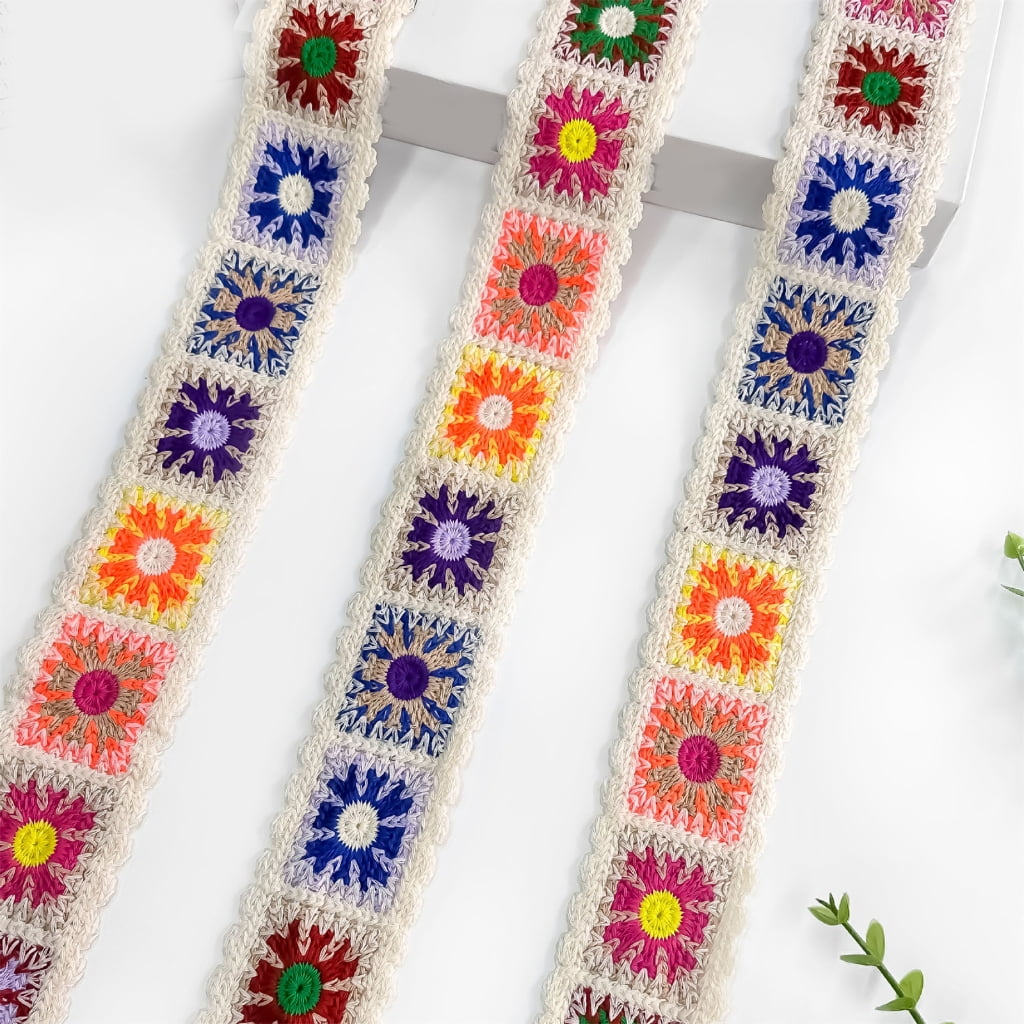 Vintage Ribbon Crochet Edging Ethnic Lace Trim Embroidered Woven Webbing Tape