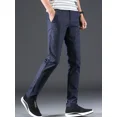 thumbnail image 2 of Pantalones azules de oficina para trabajo para hombres, pantalones ajustados con diseño de rayas para hombre, pantalones formales coreanos, reseñas de muchos pantalones chinos de lujo para hombre, tel, 2 of 5