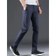 thumbnail image 2 of Pantalones azules de oficina para trabajo para hombres, pantalones ajustados con diseño de rayas para hombre, pantalones formales coreanos, reseñas de muchos pantalones chinos de lujo para hombre, tel, 2 of 5