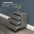 thumbnail image 4 of HOMCOM Bedroom Chest of Drawers, 3-Drawer Dresser with Aluminium Legs, 4 of 10