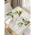 thumbnail image 5 of Groundhog Day Placemats Set of 6, Green Plaid Spring Botanical Star Yellow Placemats for Dining Table, Place Mats for Kitchen Tabletop, Waterproof Wipeable Dining Table Mats Set, 5 of 9